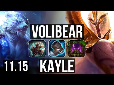 VOLIBEAR vs KAYLE (TOP) (DEFEAT) | 8 solo kills, 500+ games, Godlike | EUW Master | v11.15