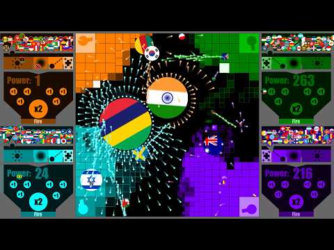 Territory War x Country Marbles #2 - Marble Race in Algodoo