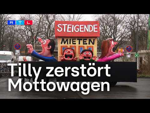 Künstler Tilly zerstört Mottowagen - wochenlange Arbeit in Minuten kaputt | RTL WEST