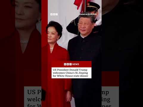 Trump welcomes Xi to White House state dinner. #BBCNews