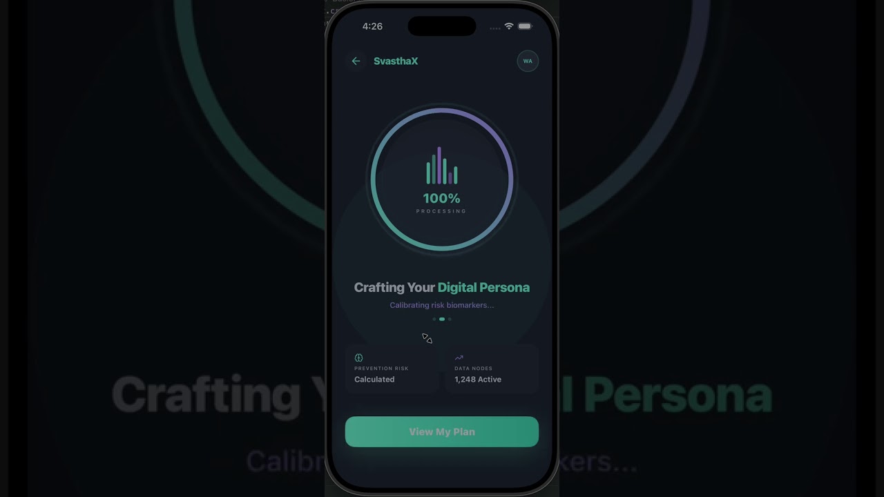 Thumbnail for SvasthaX — AI-Powered Preventive Health Platform | App Prototype Demo