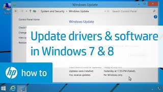 Updating HP Drivers and Software with Windows Update in Windows 8 and 7