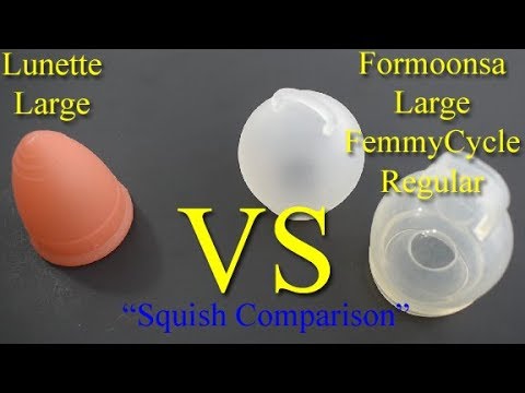 Lunette Lg vs Formoonsa Lg & FemmyCycle Reg "Squish" - Menstrual Cups