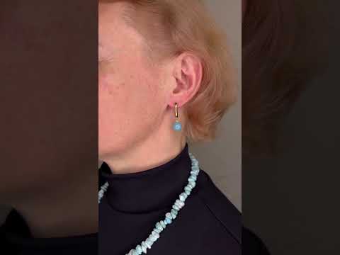 фото серьги английский замок -натуральный камень 0