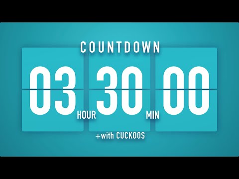 3 Hour 30 Minute Countdown Timer 🐦 Flip Clock with Cuckoo Alerts