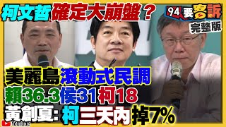 柯民調崩盤三天掉7%！全民協尋兩億美金