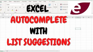 Excel Autocomplete And Suggestions From List
