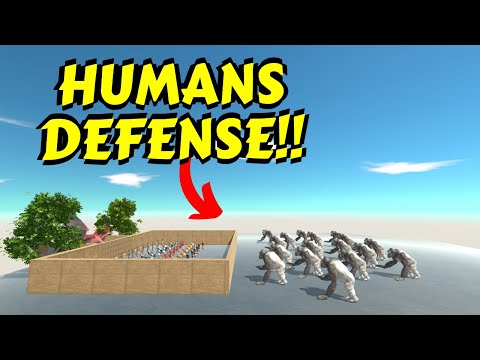 HUMANS defending a captured Dragon Wyvern against GIANTS in Animal Revolt Battle Simulator
