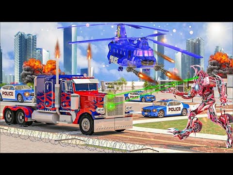 Grand Monster Truck Robot Transform: Hero Robot  Helicopter Transform Battle #2 - Android Gameplay