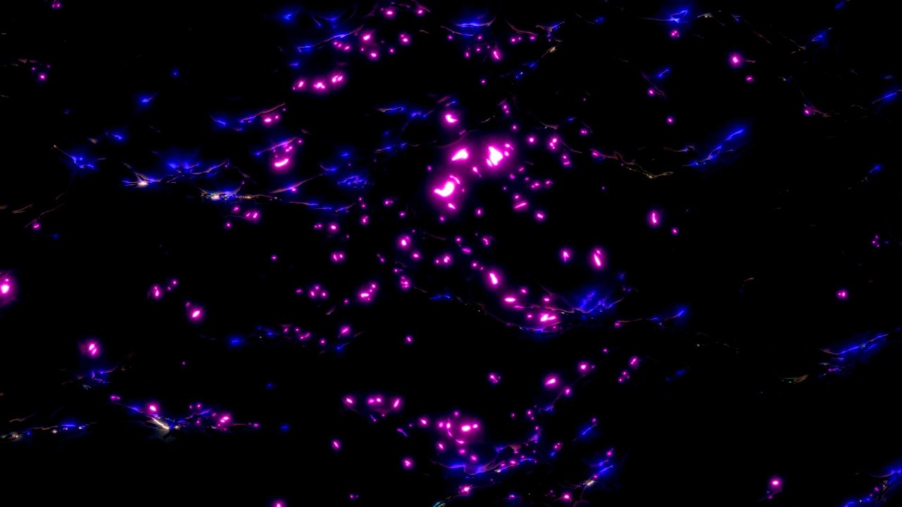 🎬 4K Screensaver – Purple and Blue Neon Particles in Dark Space | (No Audio)