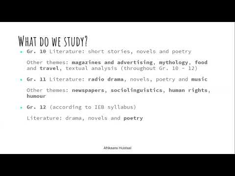 Afrikaans Huistaal Gr 9 Subject Choices