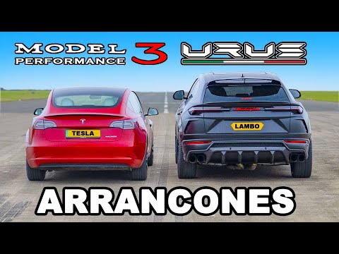 Lamborghini Urus vs Tesla Model 3: ARRANCONES
