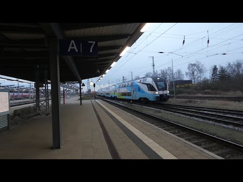 Zugverkehr in Rostock Hauptbahnhof und Marienehe