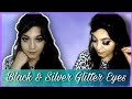 BLACK AND SILVER GLITTERY SMOKEY EYE MAKEUP TUITORIAL SadiaDipty Bangladesh