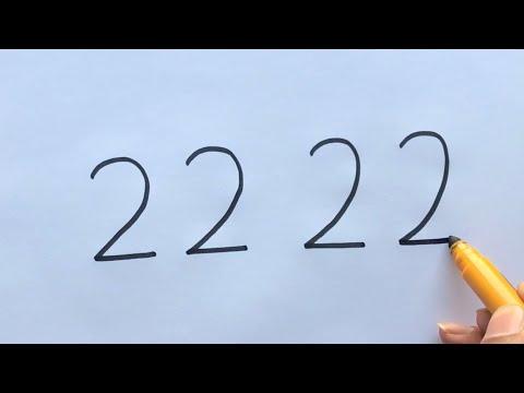 How to Draw Love Birds from numbers 2222