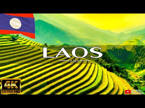 FLYING OVER LAOS (4K UHD) - Relaxing Music Along With Beautiful Nature Videos - 4K Video HD