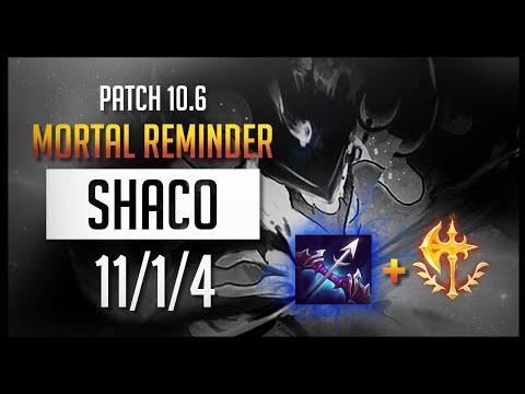 AD SHACO 10.6 JUNGLE - RUSHING MORTAL REMINDER?? - League of Legends