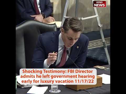 Hawley Confronts FBI Director Wray Over Vacation Flight on FBI Jet (November 17, 2022)