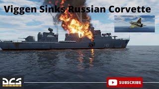 AJ 37 Viggen Sinks Russian Corvette || DCS World Marianas Map
