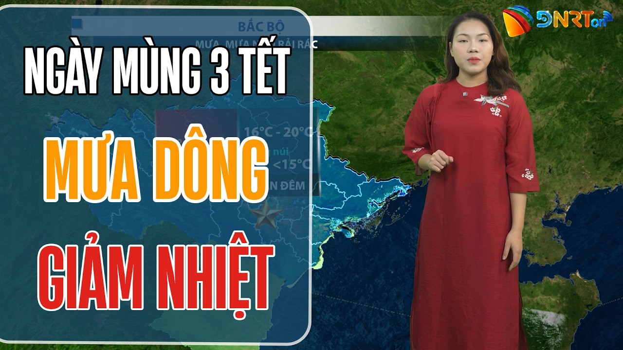 Dự báo thời tiết cuối ngày Mùng 3 Tết | Trung Bộ có mưa và giảm nhiệt rõ rệt