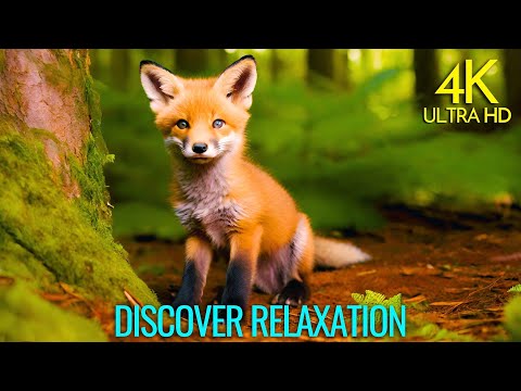 Peaceful Forest Animals 4K with Calm and Relaxing Music, Bird Sounds and Nature Sounds, Forest Life