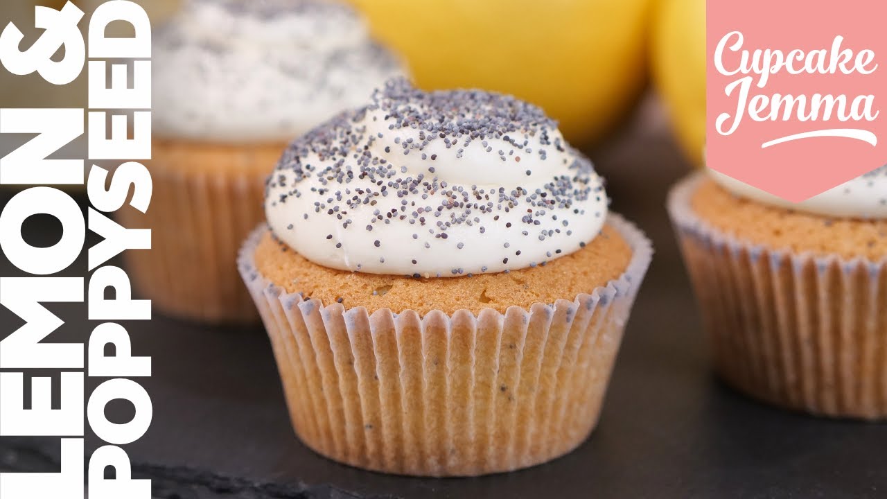 Lemon Poppyseed Cupcakes with Fresh Lemon Curd & Cream Cheese Frosting