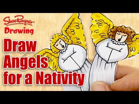 How to draw the Angels - make a Nativity Scene