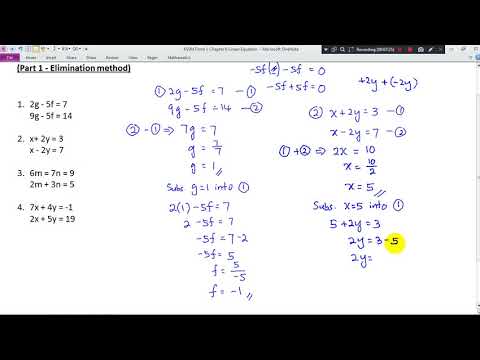 KSSM Form 1 Chapter 6 Simultaneous Linear Equation (Elimination method)
