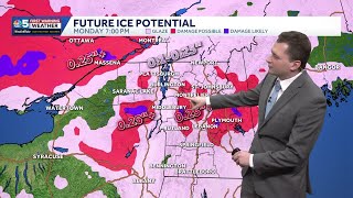 Quiet Sunday ahead of Monday morning's freezing rain (12-27-25)