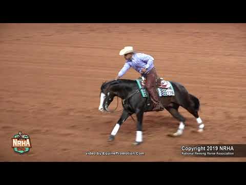 " Carl " aka - Leavetherestspooked ridden by Matt Mills   2019 NRHA Derby Open Derby, SCORE OF 223