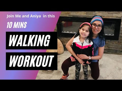 10 Min at-Home Walking Workout, 1100 Steps in 10 mins, How can I walk with my kids at home