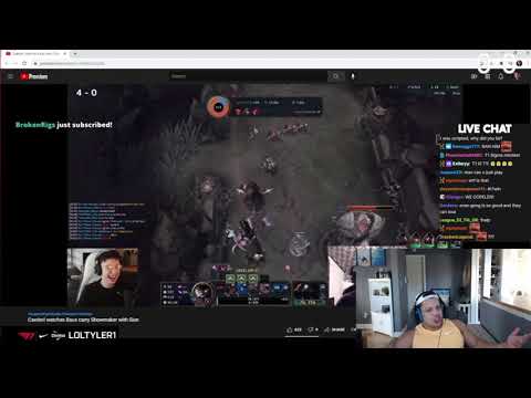 Tyler1 reacts to Baus carrying Showmaker on Sion