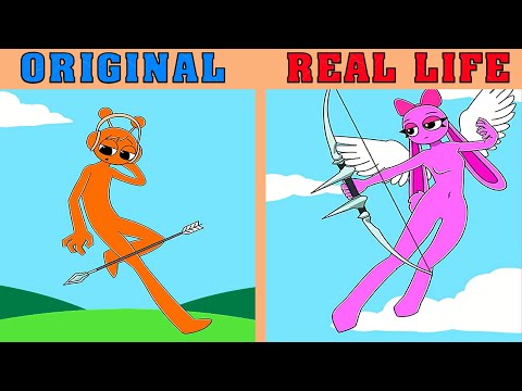 Oren falls in love with Pinky | Best TikToks of Incredibox Sprunki | REAL LIFE vs ORIGINAL