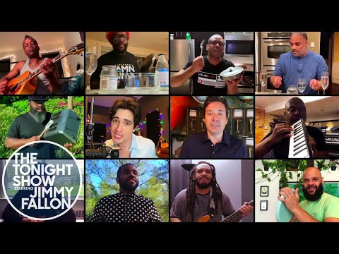 Jimmy Fallon, Brendon Urie & The Roots Remix "Under Pressure" (At-Home Instruments)