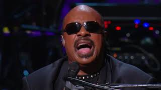 Stevie Wonder, Sting perform &quot;Higher Ground&quot; at the 25th Anniversary Concert in 2009.