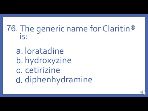 Top 200 Drugs Practice Test Question - the generic name for Claritin is: