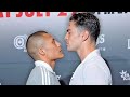 Isaac Cruz NOT INTIMIDATED by bigger Giovanni Cabrera at first face off at Spence Crawford Arrivals