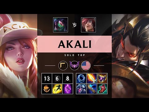 Akali Top vs Sett: Triple Kill, Unstoppable - NA Master Patch 14.22