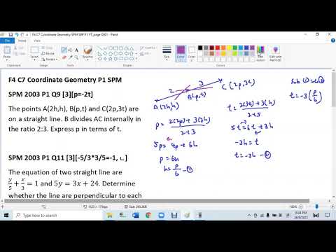 F4 C7 Geometry Coordinate SPM Paper 1 2003 - 2019