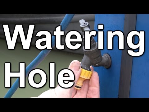 17. Re-filling the water tank on a narrowboat