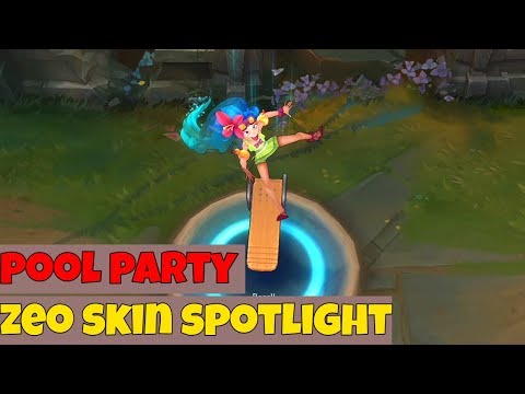 pool party zoe skin 2018 || League of legends Zoe New SKin Spotlight Pre-Release!
