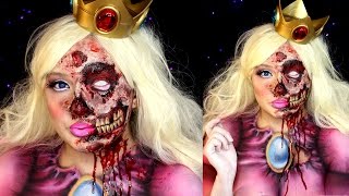 Zombie Princess Peach Halloween Makeup SFX Tutorial | Jordan Hanz / Alex Faction