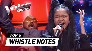 The highest WHISTLE NOTES on The Voice Kids 🤯