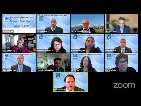 South Coast AQMD Governing Board Meeting - January 7, 2022
