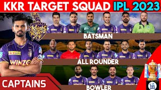 IPL 2023 KKR Team Target Squad | KKR Squad for IPL 2023 |Kolkata Knight Riders New Players List 2023
