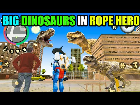 Big Dinosaurs in Rope Hero Vice Town | Rope Hero Secret Places | Rope hero new update |