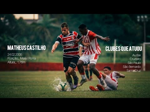 MATHEUS CASTILHO | 2005 | MEIA e PONTA | 1,76 | AUDAX, CRUZEIRO, SÃO PAULO, SÃO BERNARDO, SANTA CRUZ