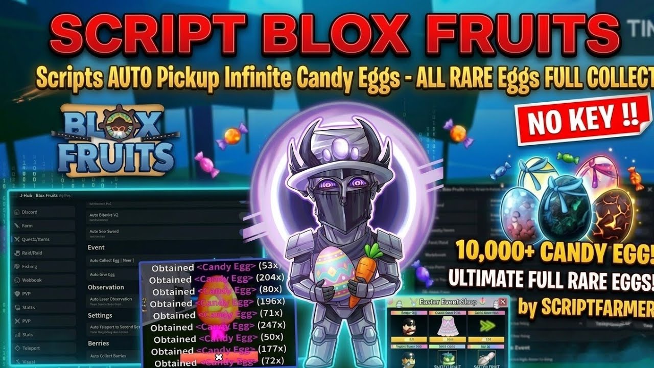 [🥚NEW] BLOX FRUITS SCRIPT (HOHO HUB) AUTO FARM - AUTO EASTER EVENT - INF CANDY EGG & MORE