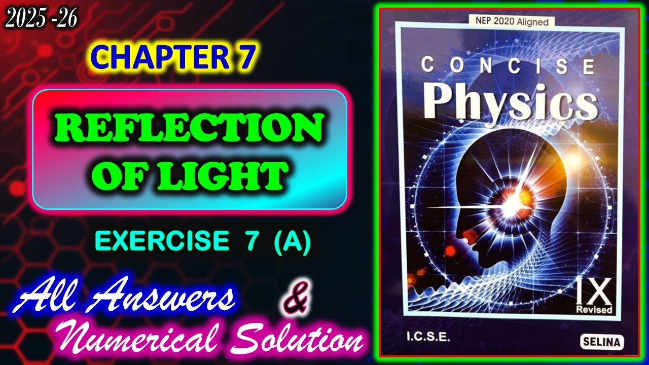 Reflection of Light | Exercise 7A | Class 9 Physics Chapter 7 | All Answers | 2025-26