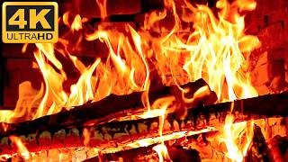 🔥Glowing Burning Fireplace in 4K Ultra HD 🔥 Crackling Fire Sounds 10 HOURS | Cozy Fireplace Ambience